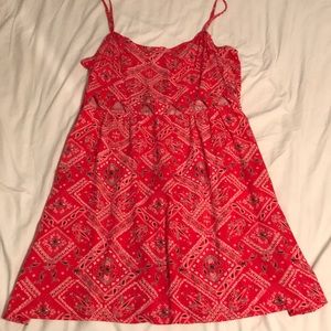 red bandana-printed dress